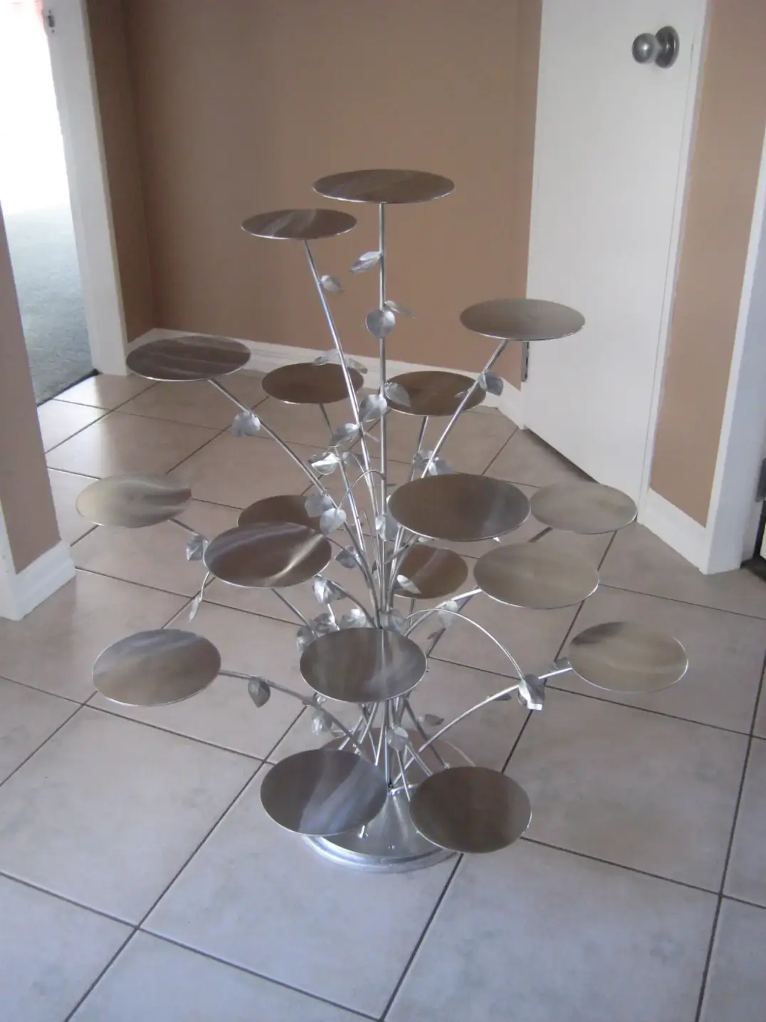 Custom stainless steel tiered plant stand