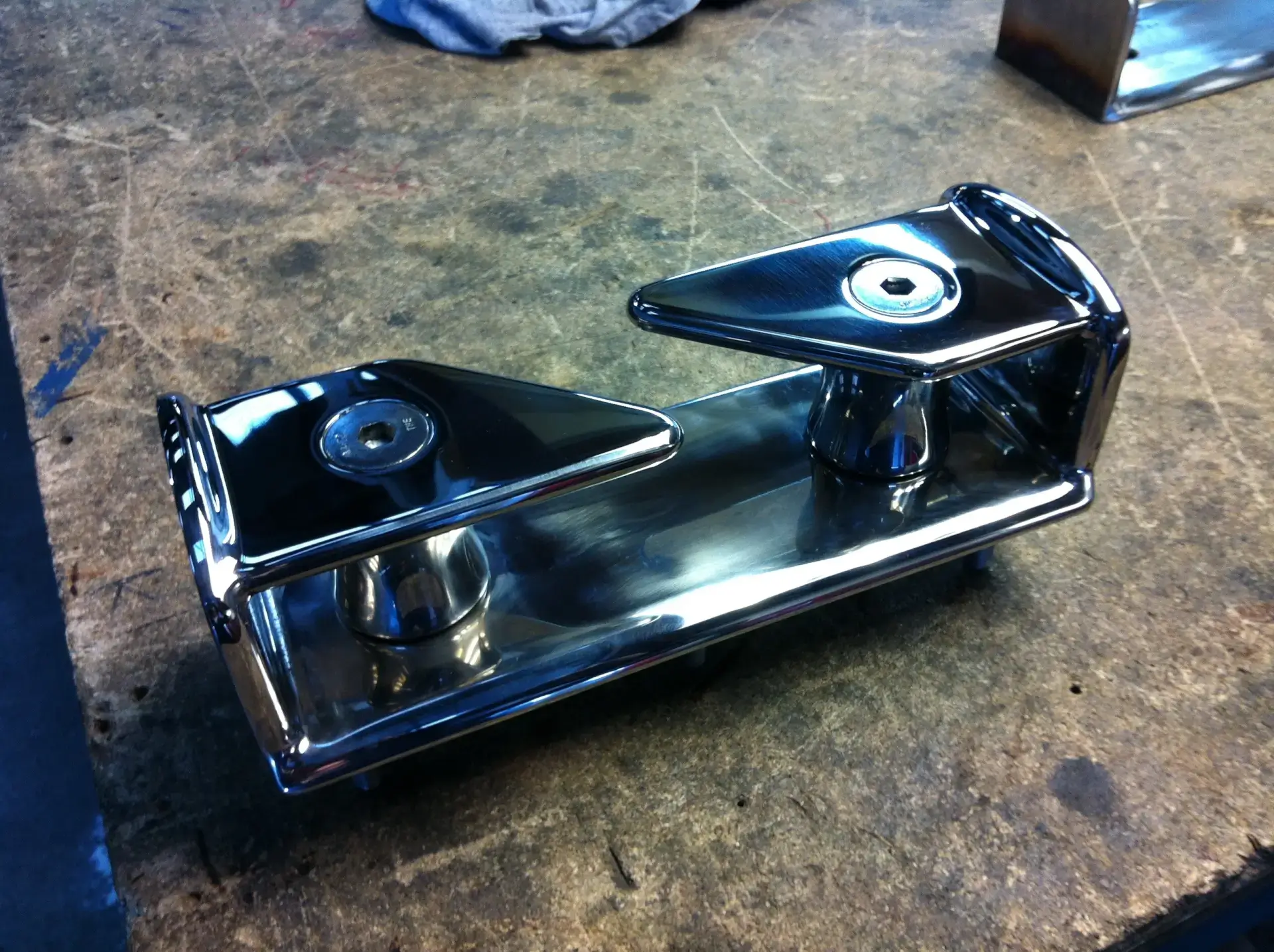 Chrome plated custom automotive bracket fabrication